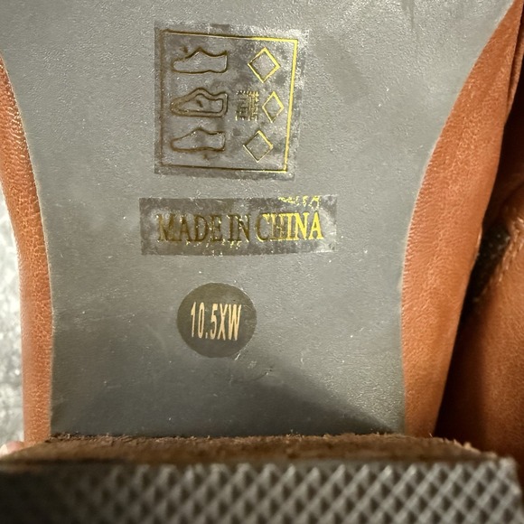 Luoika Womens Double Zip Stacked Heel Extra Wide Ankle‎ Boots Tan Sz 10.5XW - Picture 10 of 10